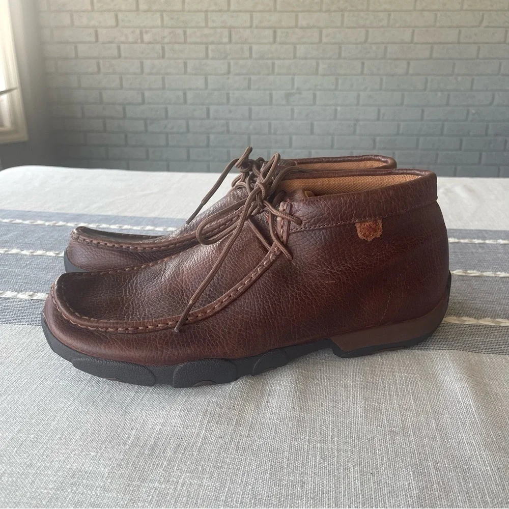 Twisted X Men’s Lace Up Driving Mocs Size 11.5 Copper Brown MDM0014